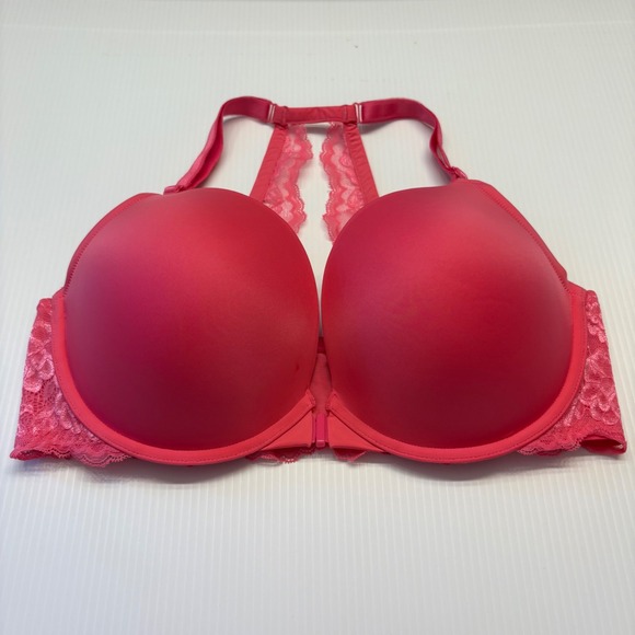 torrid Other - Torrid Curve Bra Womens 38DDD Pink Push-Up Plunge Lace Racerback Lingerie